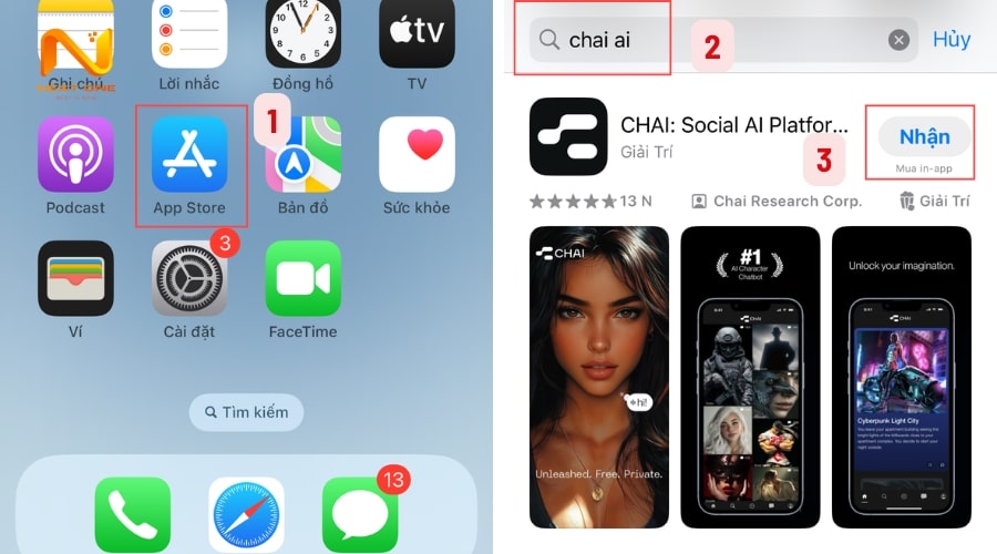 Hướng dẫn tải Chai AI app trên điện thoại