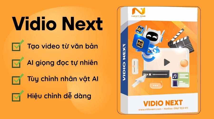 Vidio Next: Phần mềm tạo video quảng cáo AI hiện đại