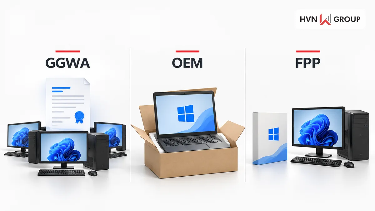 So sánh GGWA cho máy hiện có, OEM kèm máy mới và FPP bán lẻ